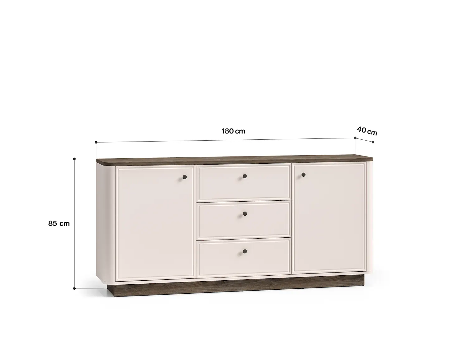 Komoda 2-drzwiowa z 3 szufladami VILAVIO 03 szer.180cm dąb windmill dark cashmere - 1VILA03-001