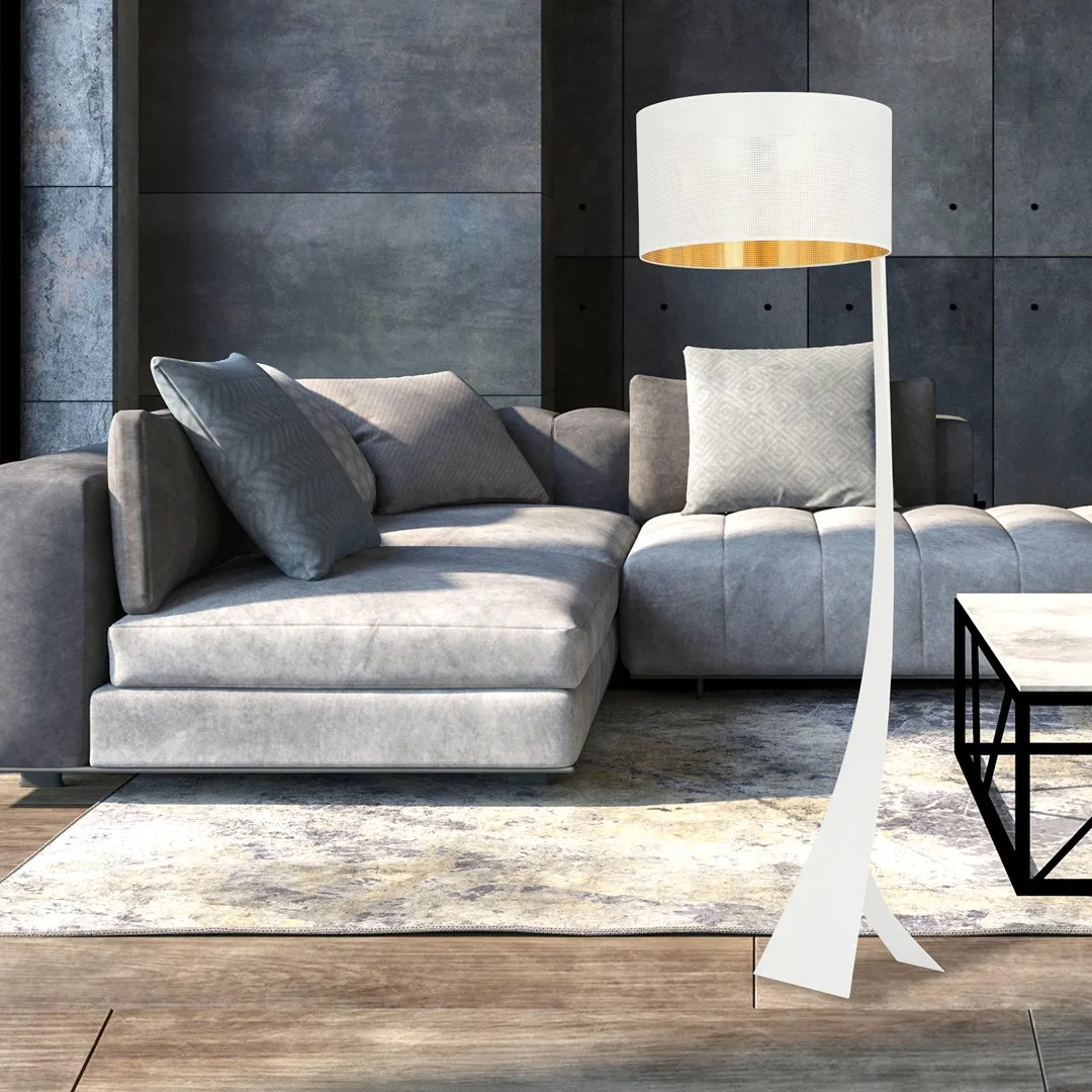 sofа, kanapa, lampa, lampa stojąca, stolik kawowy