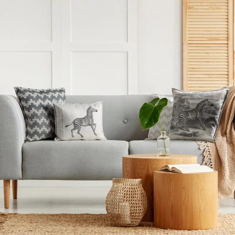 POSZEWKA GEO 45X45 CM BEŻOWY - EU_404855