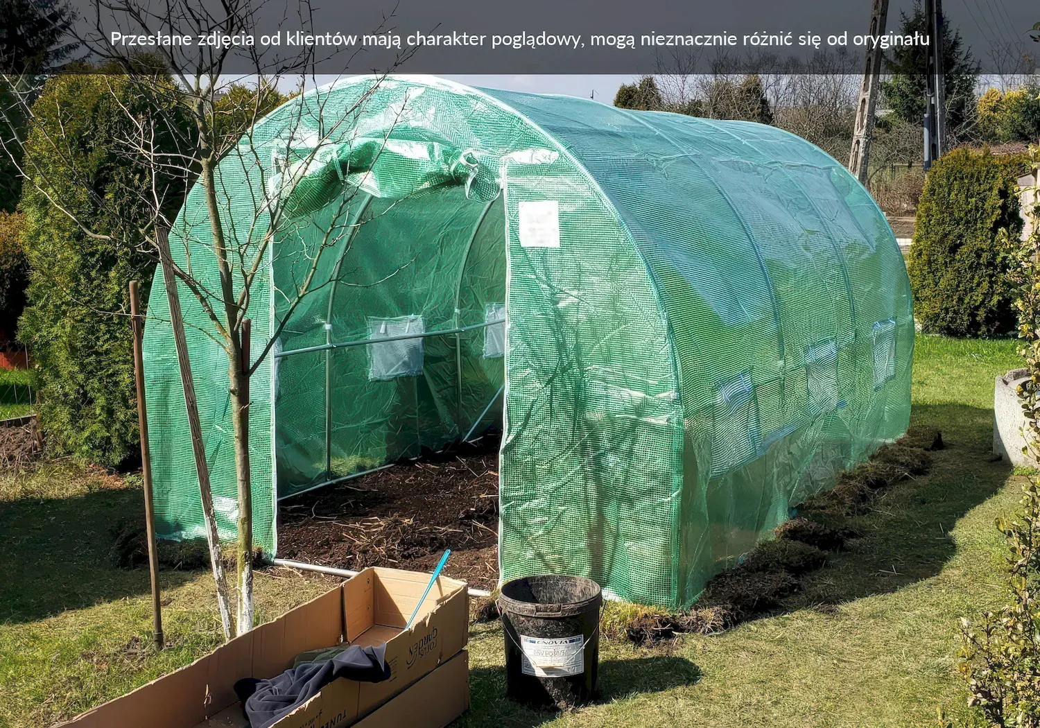 Tunel foliowy CULTIVO 2x4x2m (8m2) 3 sekcje zielony — zdjęcie 2