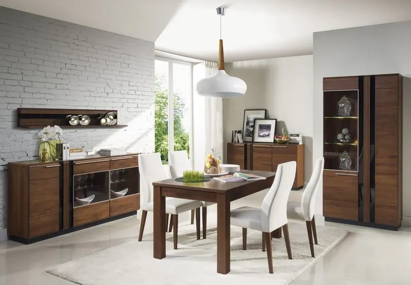 Witryna PORTI 12 2-drzwiowa drewniana dąb antyczny czarna 198x95x42cm - TH-100-0827