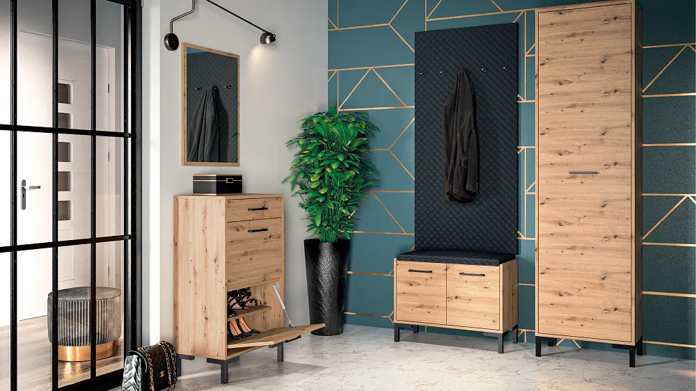 Szafka na buty z siedziskiem i schowkiem NEVIO 04 dąb artisan — zdjęcie 13