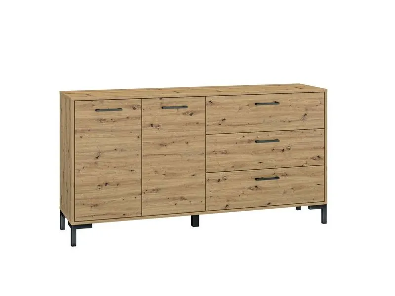 Komoda 2-drzwiowa z 3 szufladami NEVIO 13 dąb artisan