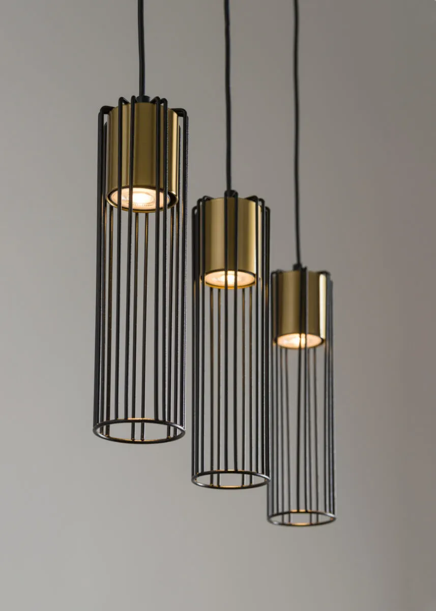 Lampa wisząca FOBIA 3 czarno-złota - SI_33455