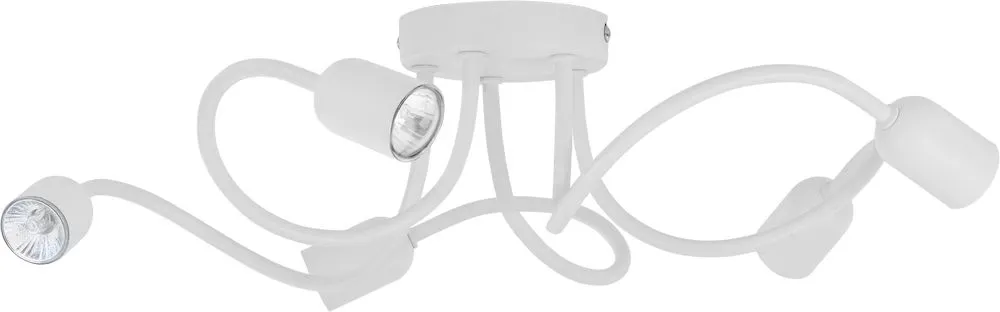 Lampa sufitowa GRACJAN biała metalowa zakręcona 50x19cm
