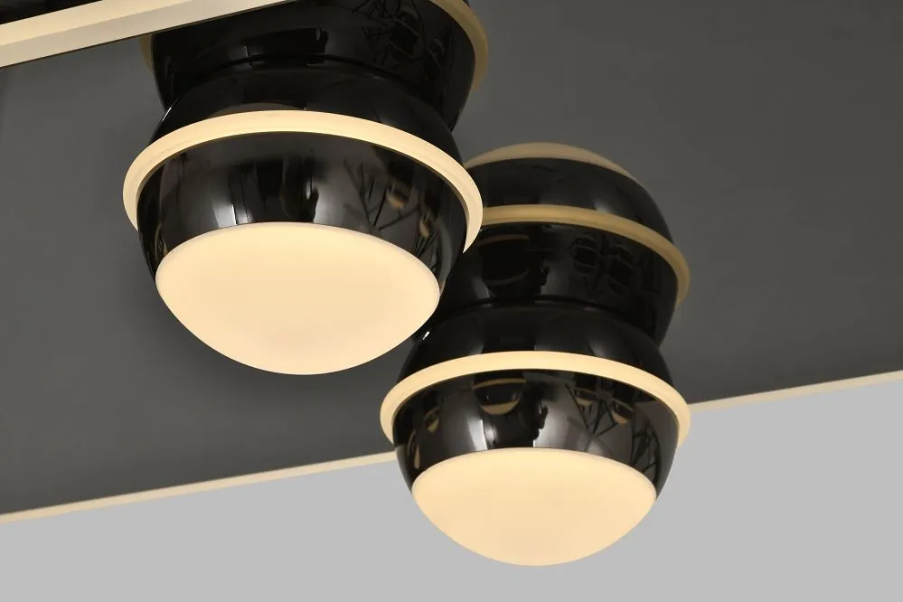 image lampa wisząca, kinkiet sufitowy, czarna kopułka, metaliczny kolor, białe światło