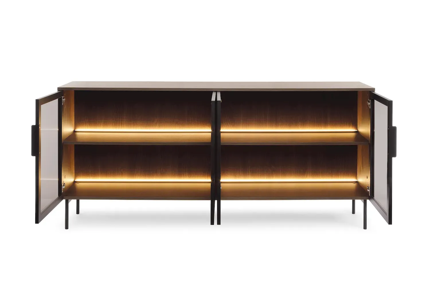 Komoda 4-drzwiowa LUMI z oświetleniem LED dąb dunin - LA_LUMI_KOMODA_181_4D_DUNIN