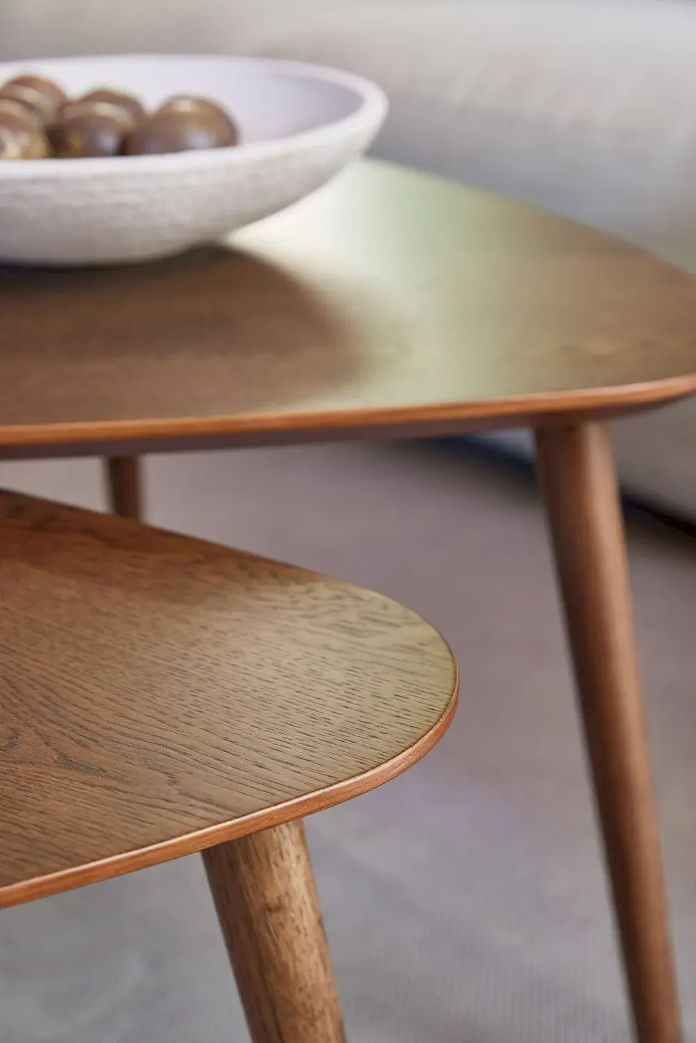 Zestaw stolików kawowych ADDA 2szt. (41x70cm - 45x100cm) - dąb wędzony - UN_48592930