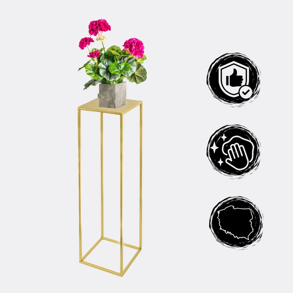 Kwietnik stojący metalowy EVRON L złoty - LD_TZ000095