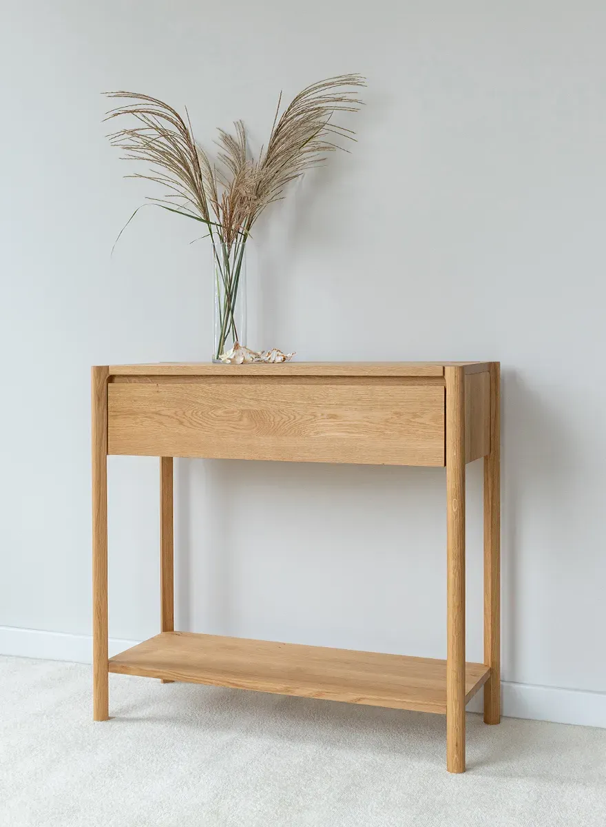 Konsola z szufladą dębowa CAMPI dąb olejowany - KULCA02