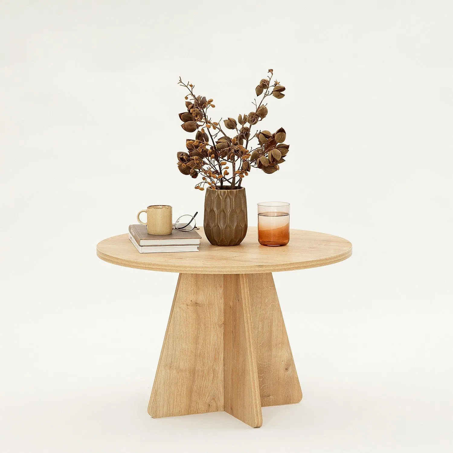 Stolik kawowy okrągły MUSHROOM 60 cm dąb sapphire — zdjęcie 2