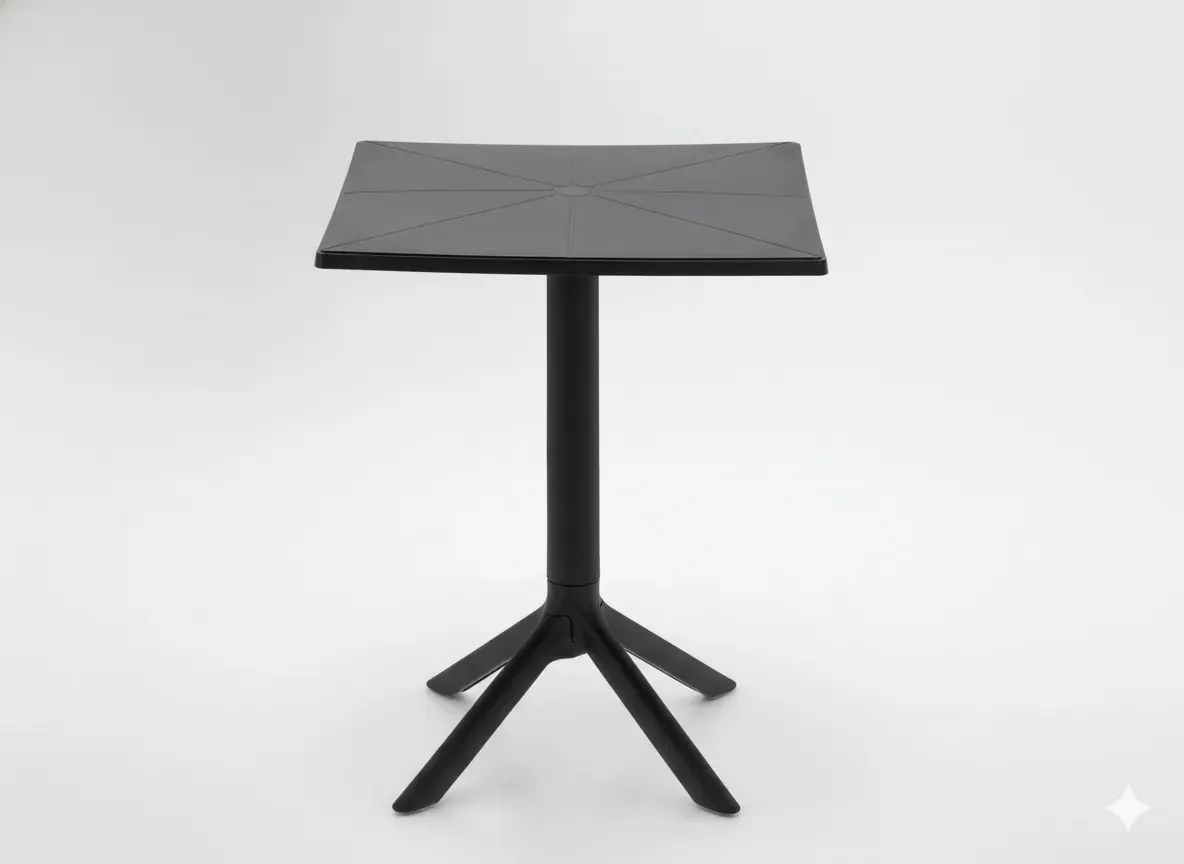 Stolik ogrodowy kwadratowy 60 cm czarny