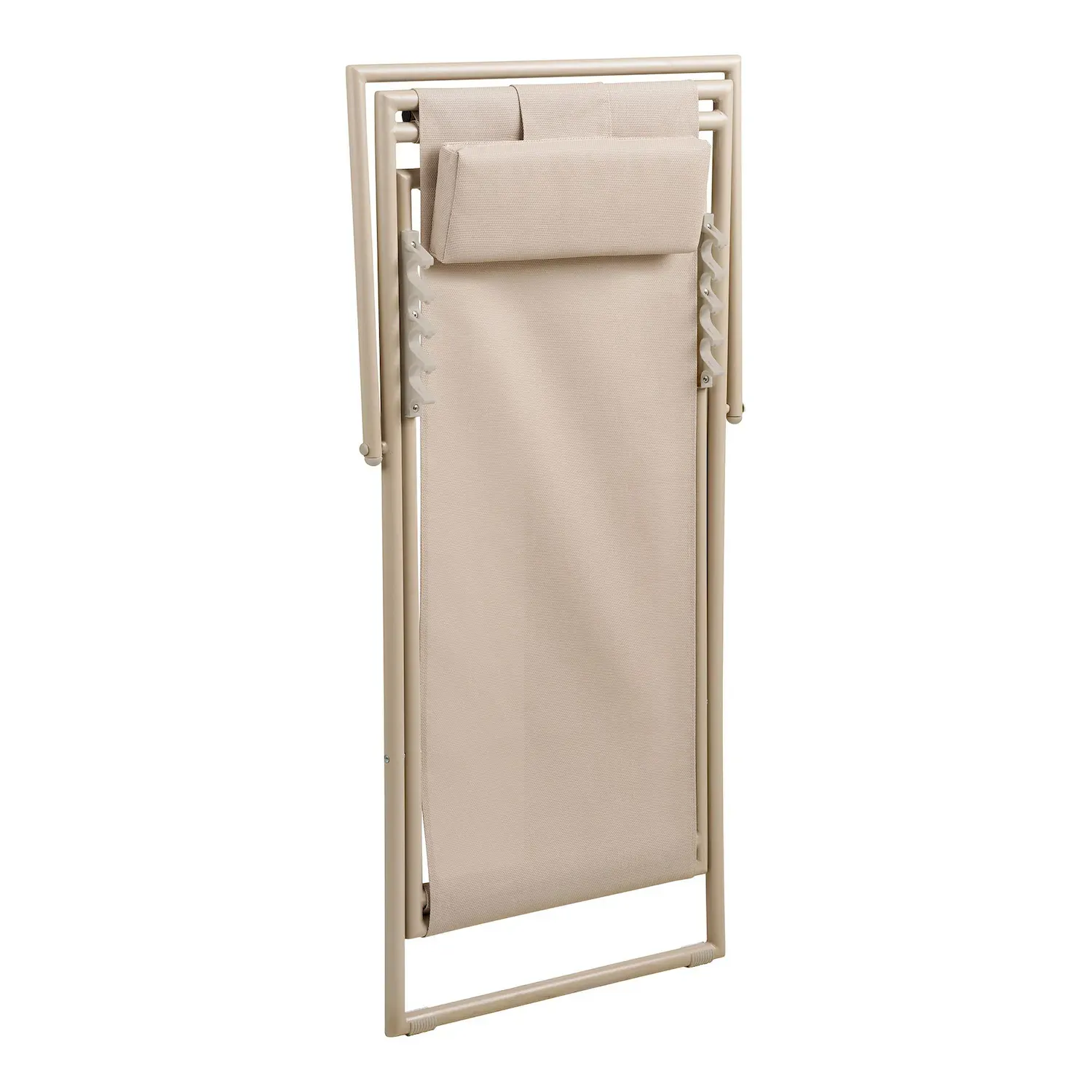 Leżak CURTIS leżak z 4-pozycyjnym oparciem kolor taupe - 7101015