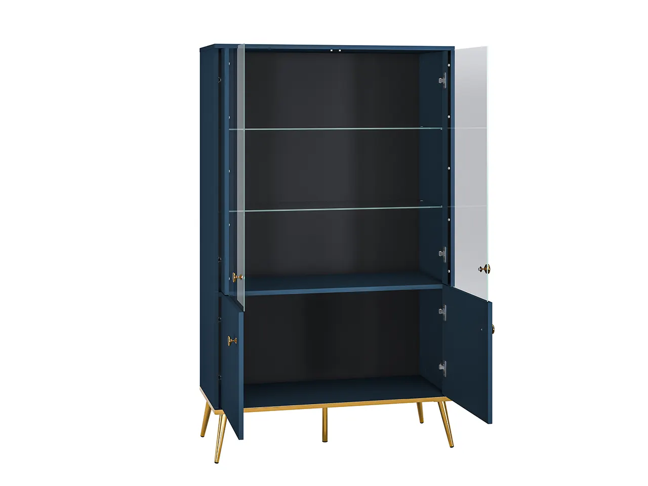 Witryna 2-drzwiowa MARINE 02 błękit ciemny, złoty - 1MARI02-001