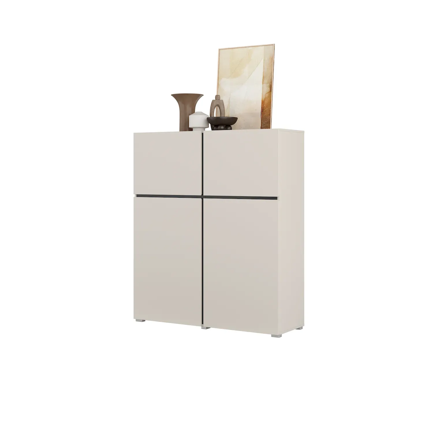 Komoda wysoka 4-drzwiowa CROSS W139 cm kaszmir - 24KWMY76