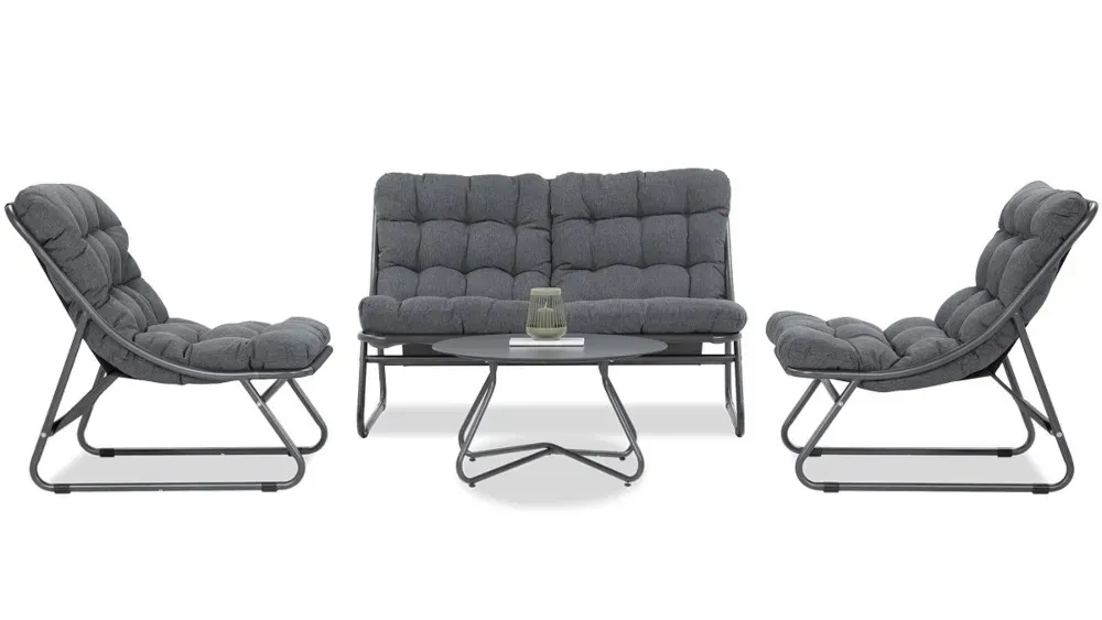 Zestaw mebli ogrodowych VISTA CAFFE 4-set stalowy ciemnoszary - FG005748