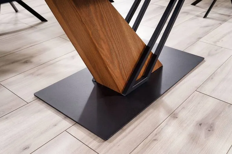 Stół rozkładany ceramiczny blat GENESIS 90x180-240 czarny efekt marmuru stelaż jesion czarny mat - GENESISCCJ180