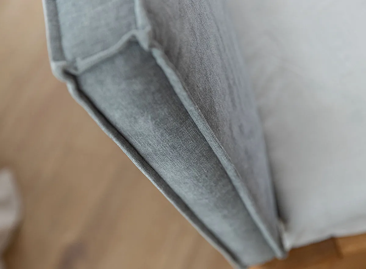 Łóżko dębowe z tapicerowanym zagłówkiem TODI Dębowy Sen 160x200 dąb olejowany szary - ZITOD_160