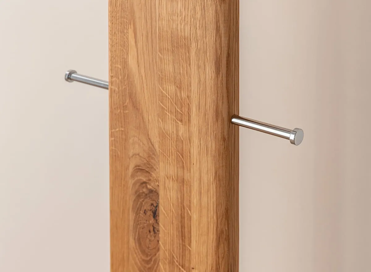 Wieszak dębowy mocowany do ściany Gialo 200x30xG32 - 2SGIA10