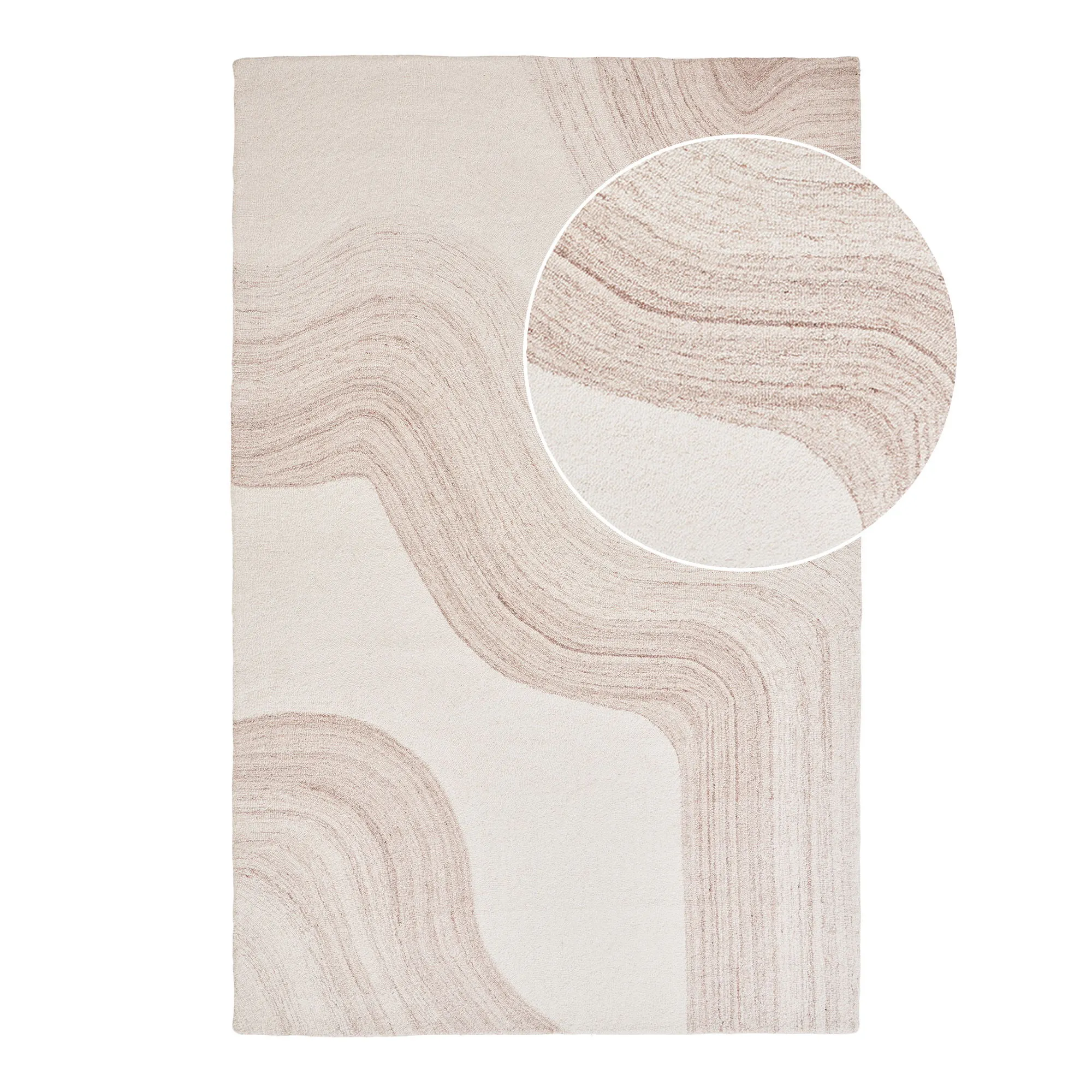 Dywan prostokątny ręcznie pikowany SURAT 200x300 kość słoniowa jasny brąz Sklejka, Drewno, Wystrój domu, Dywan, Projektowanie wnętrz