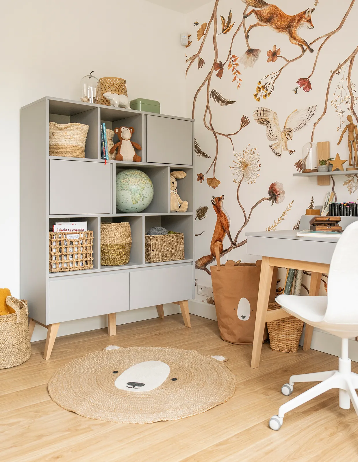 Regał niski z szufladami SWING 120x160 szary - PIN_034-071-197