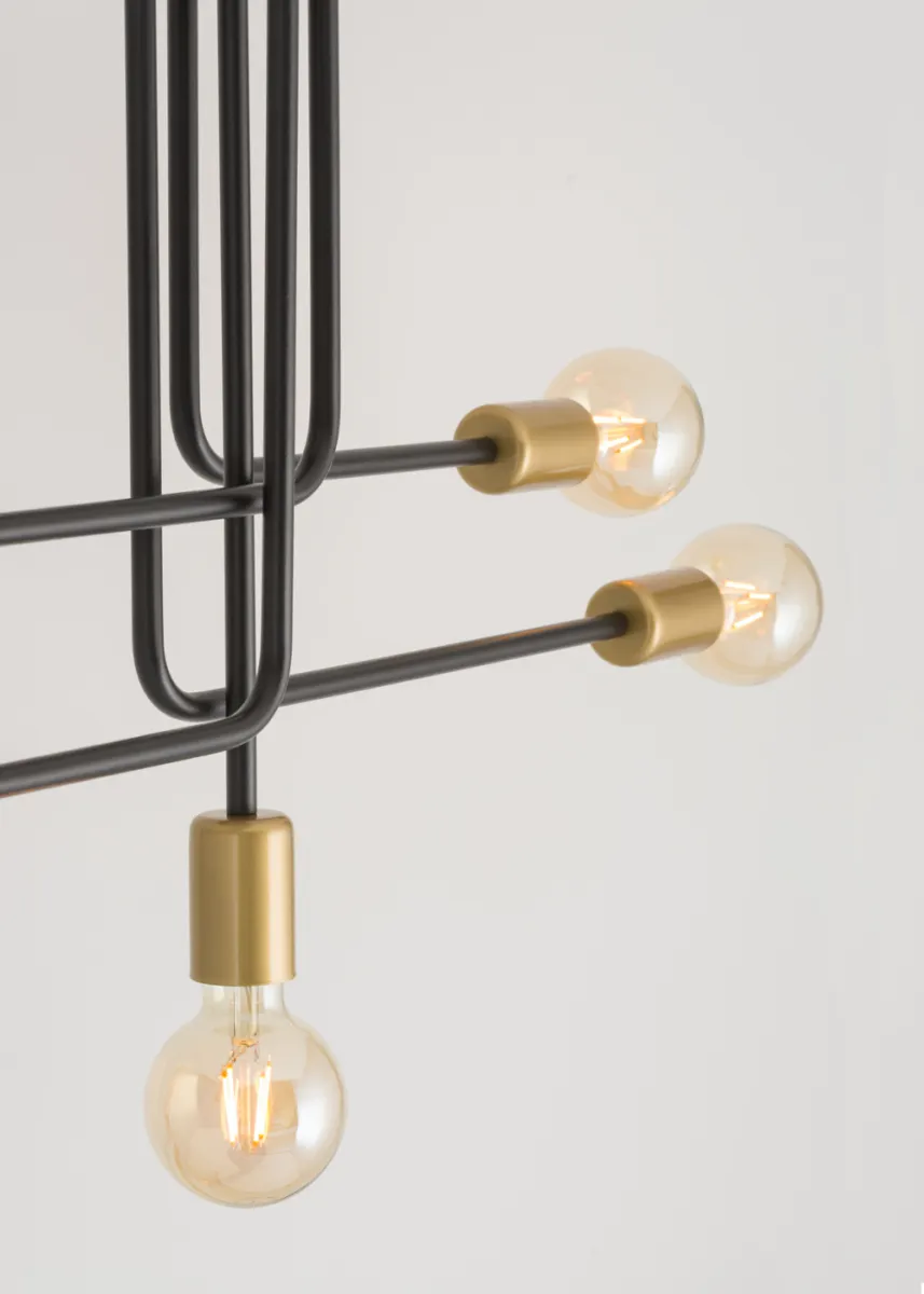 Lampa sufitowa/plafon GINO 5 czarno-złoty - SI_32382