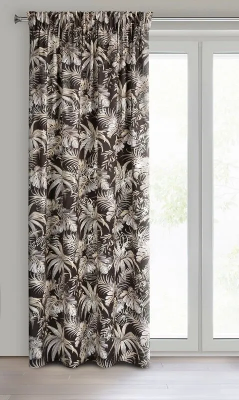 ZASŁONA GOTOWA RODOS NA TAŚMIE 140 X 270 CM CZARNY - EU_405402