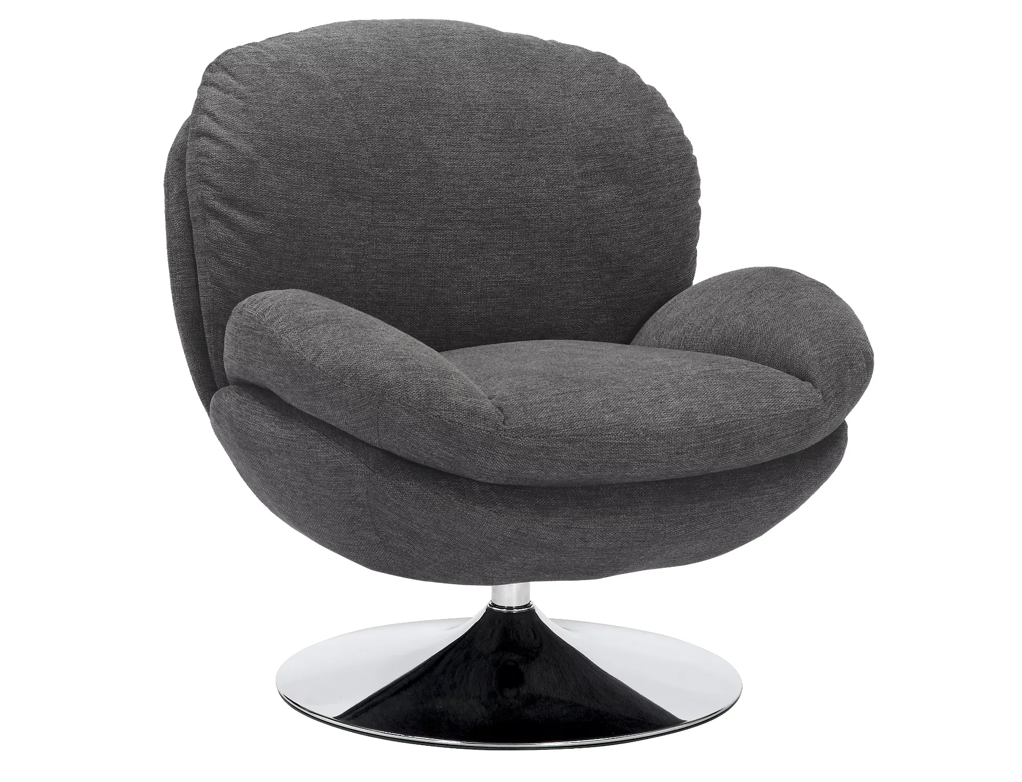 Fotel obrotowy BRIGITTE BREGO ciemnoszary/chromowana noga