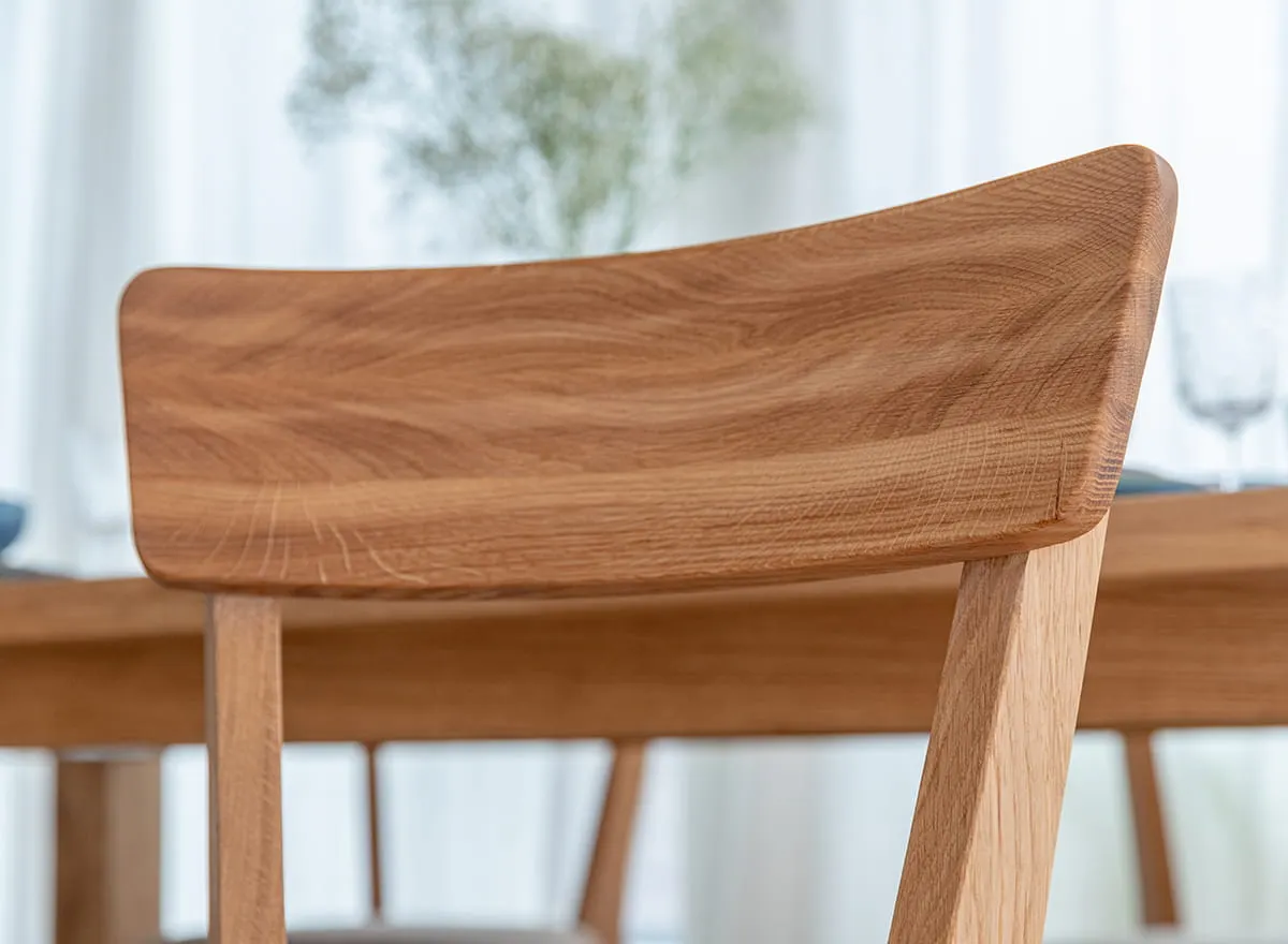 Krzesło dębowe LEON M11 z beżowym siedziskiem - dąb olejowany - KULKLM11