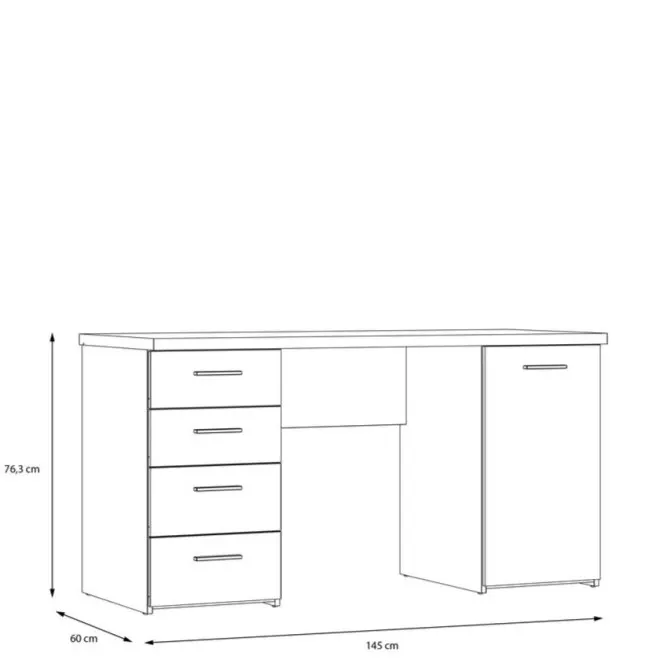 Biurko NET106 z szafką i 4 szufladami- beżowy, biały - MT926-T19