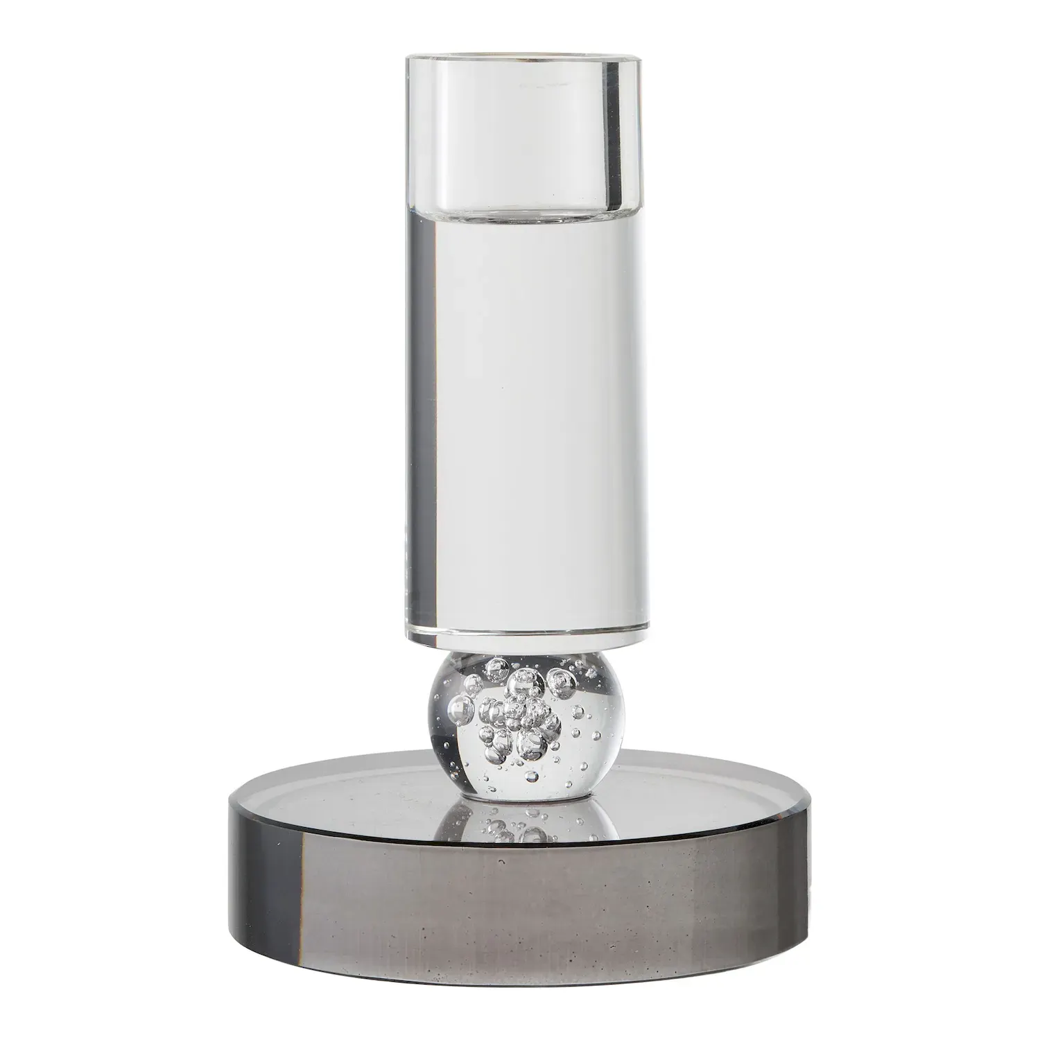 Świecznik szklany CANDLE 9x13cm szary biały