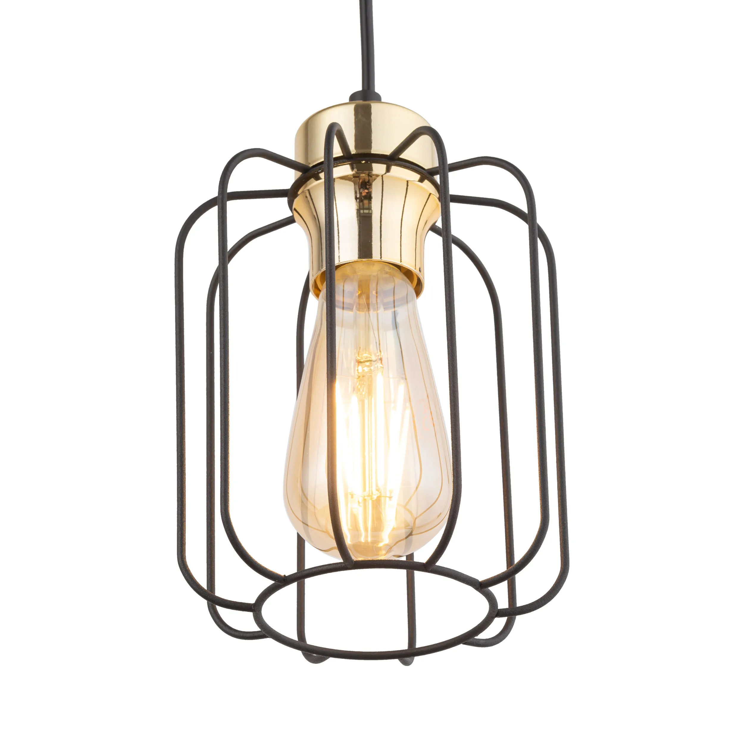 Lampa wisząca GALAXY czarna ze złotym elementem 158x15cm - TK_4714