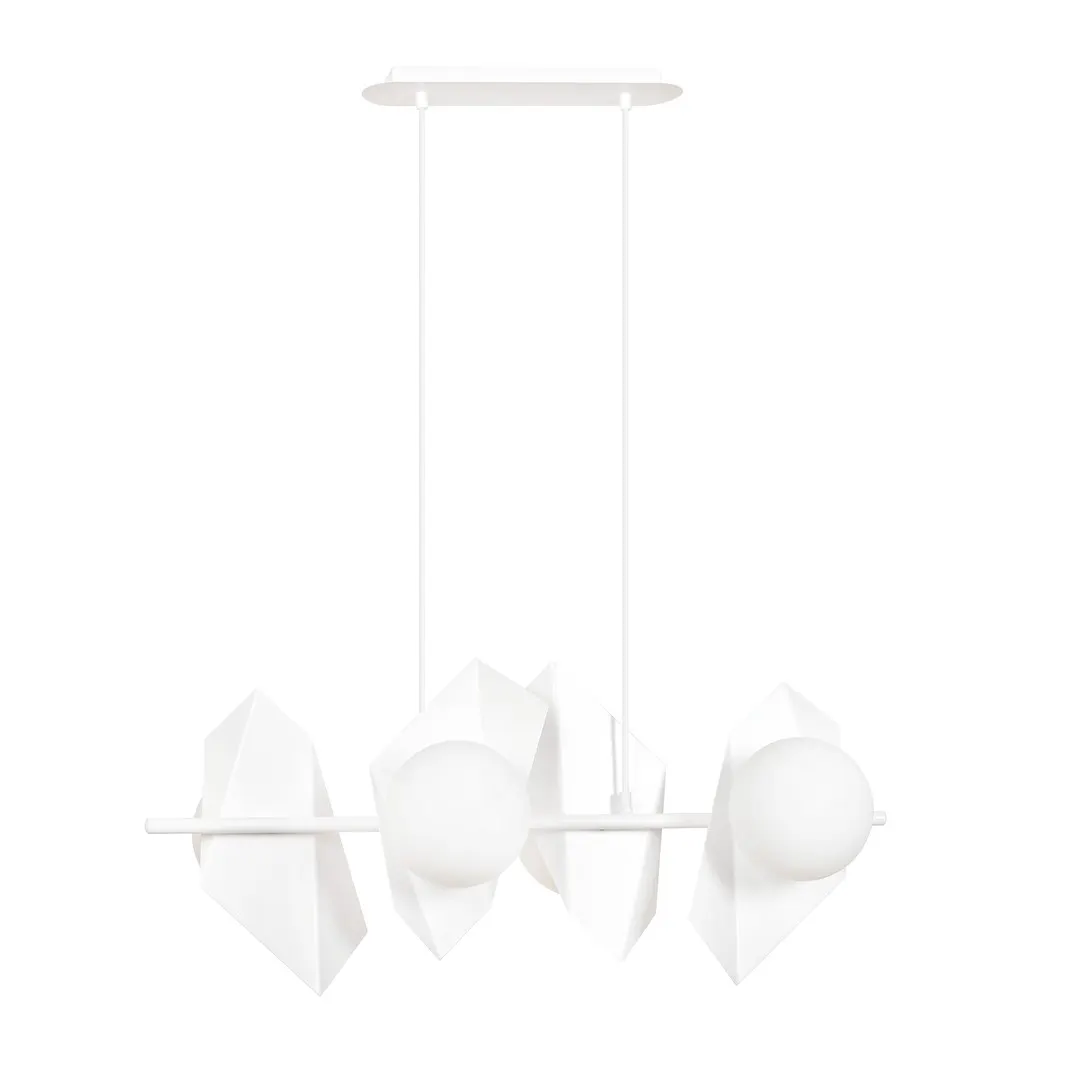 lampa wisząca, kula, biała, design nowoczesny, przegubowy montaż
