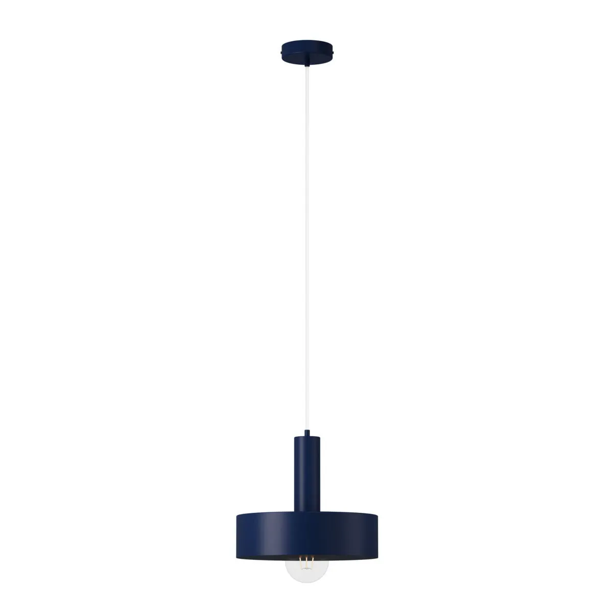 Lampa wisząca VITRUM koło granatowy lampa wisząca, kokon, kolor niebieski, Edison żarówka, globalny design