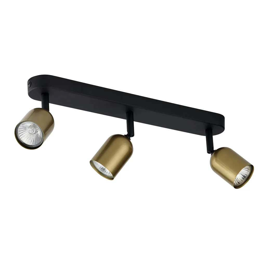 Lampa sufitowa TOP metalowa czarna złota regulowana 50cm