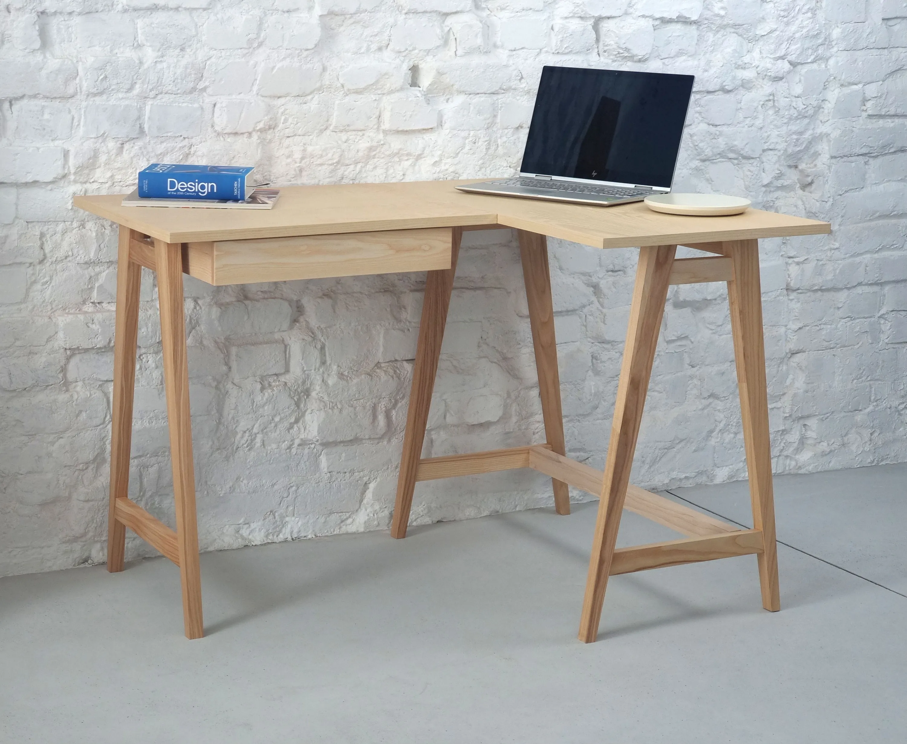 Biurko narożne z szufladą LUKA prawostronne 115x86 kolor dąb - NRGB_CDLUK1OAK_R