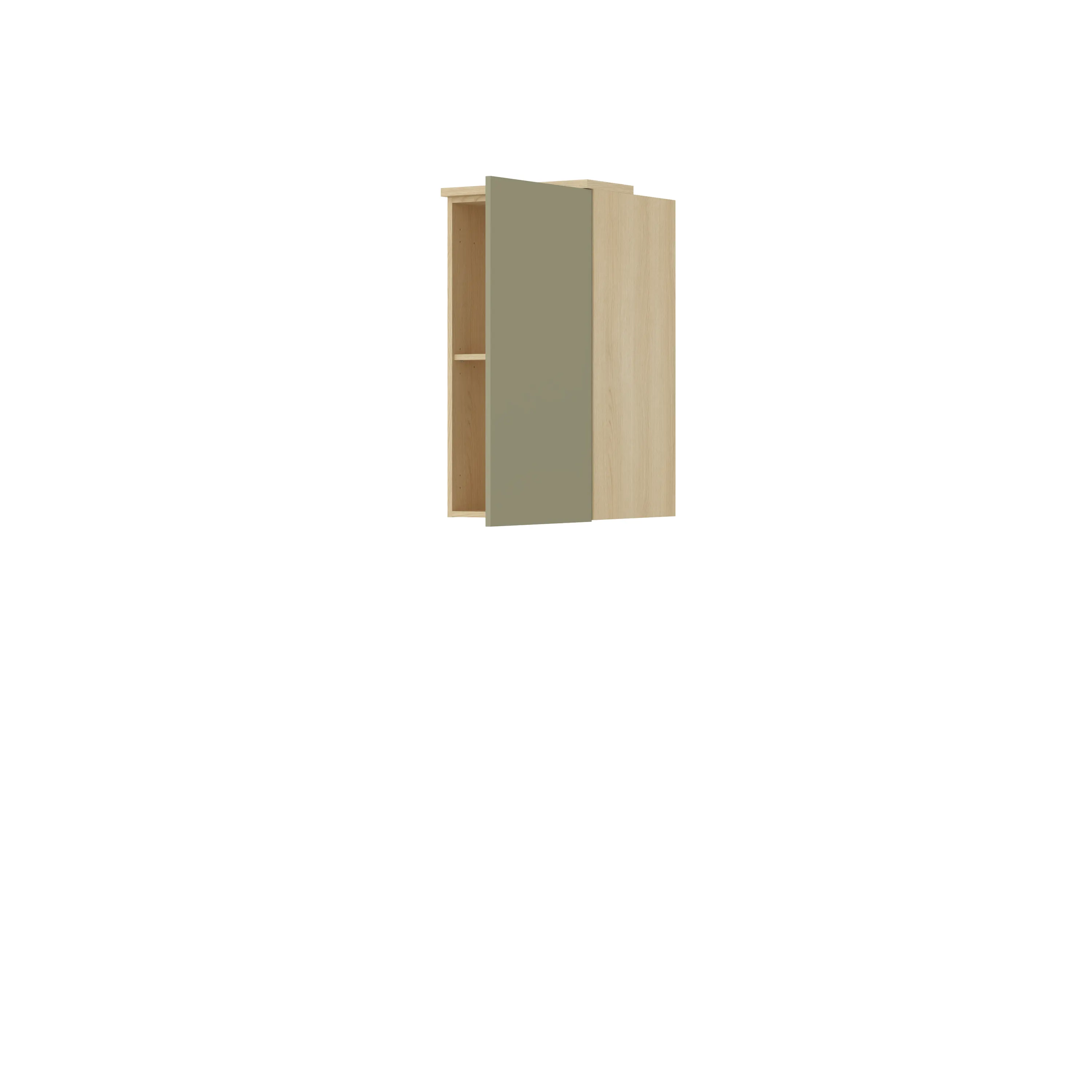 szafka, szafka wisząca, szafka z półkami, dąb, szary front