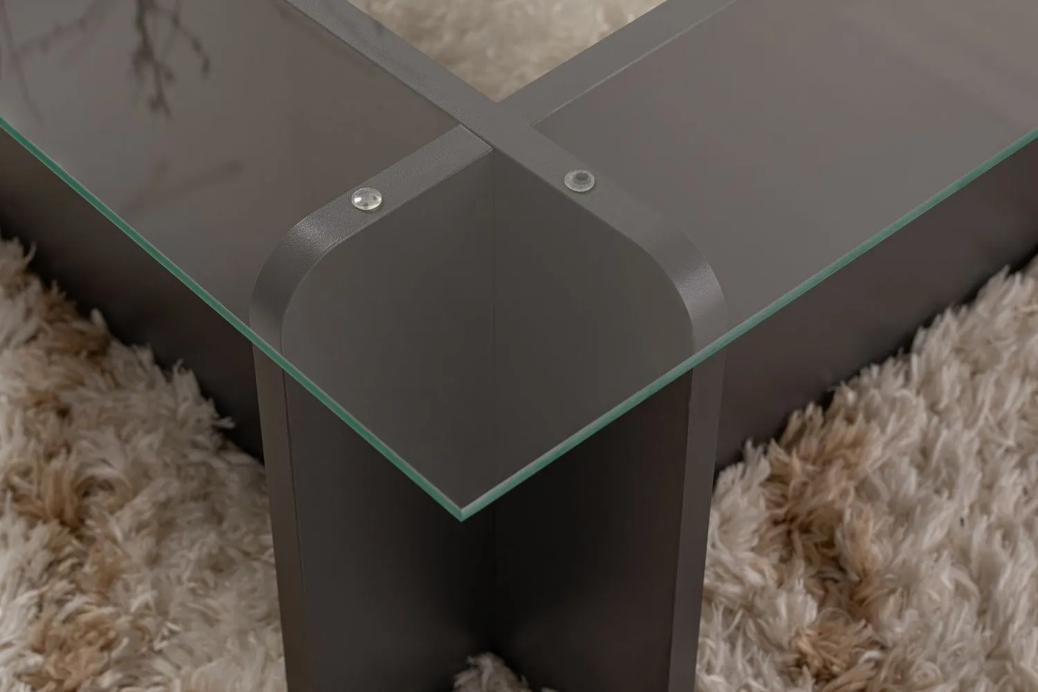 Stolik kawowy FLAVIO 65x105 cm antracytowy transpatentny - ASI_353NRD1112