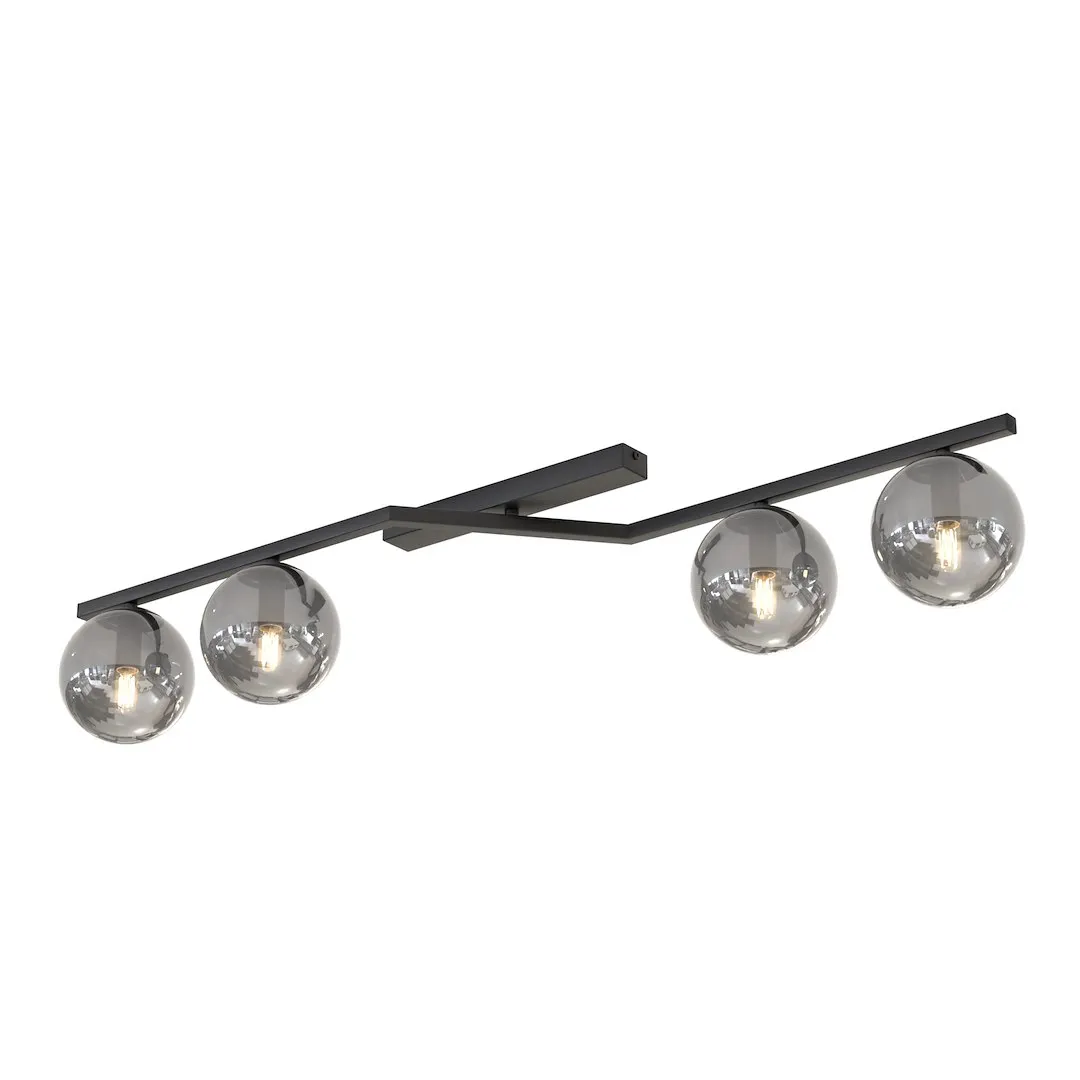 Lampa sufitowa metalowa NATON 4 BL GRAFIT plafon grafitowa