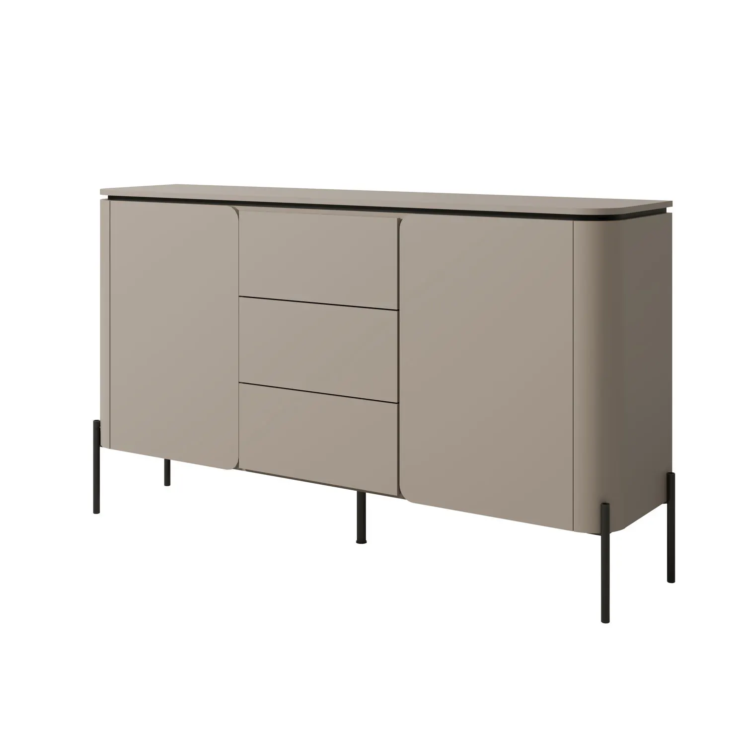 Komoda 2-drzwiowa z szufladami BELLO 163 cm kolor: congo czarny