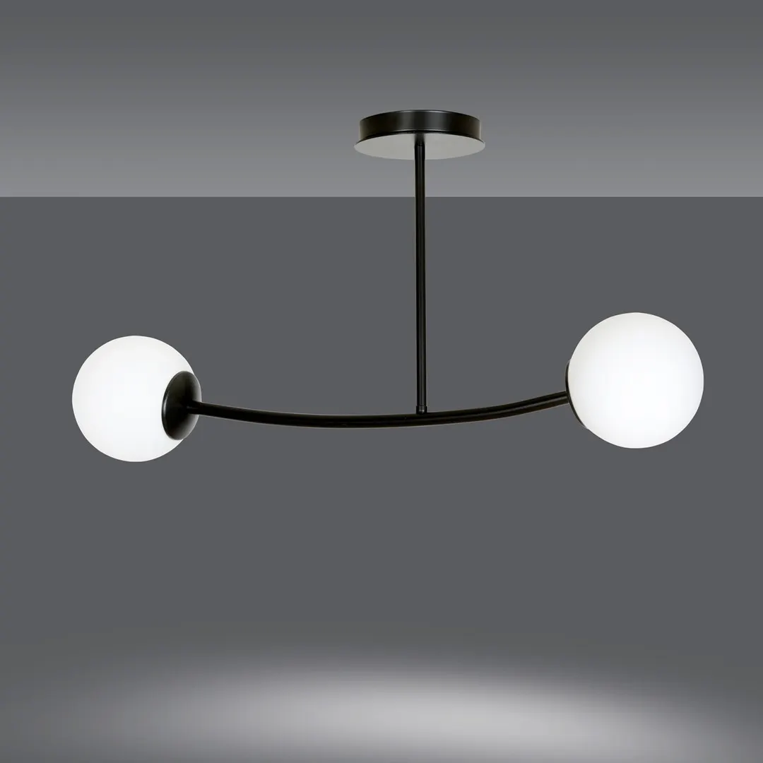 Lampa wisząca HALLDOR 2 czarny biały — zdjęcie 2