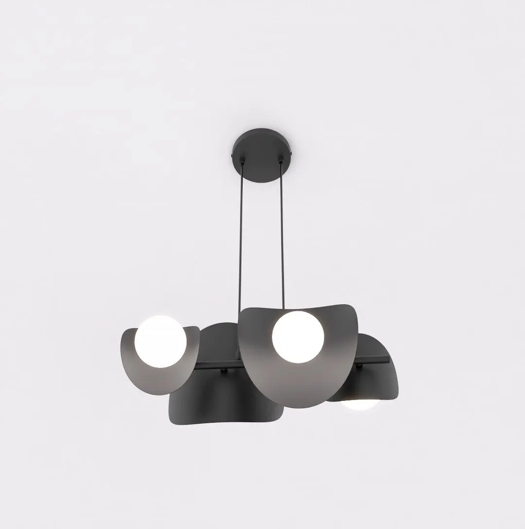 Lampa wisząca metalowa ELEMENTI 4 czarna — zdjęcie 3