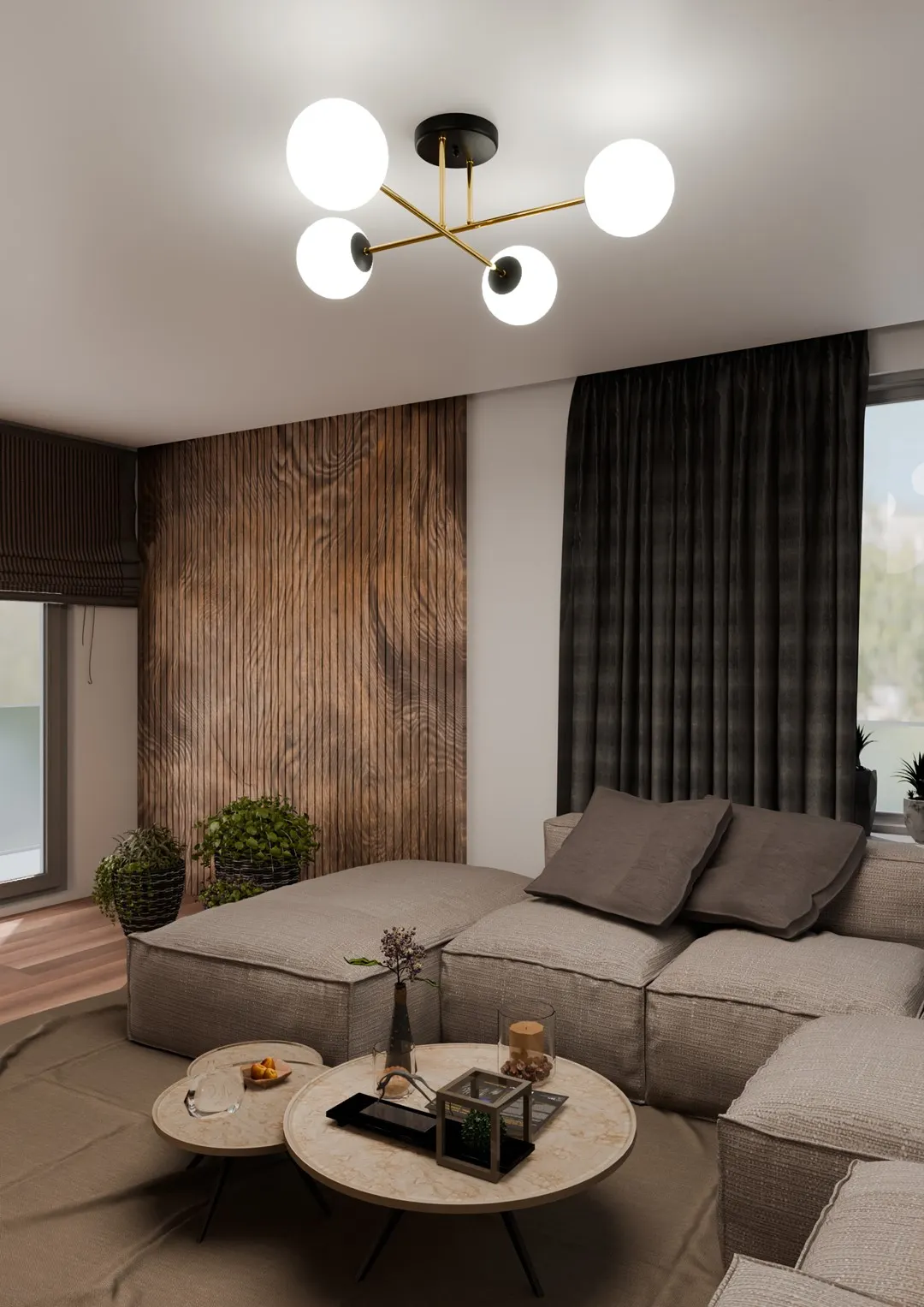 Lampa sufitowa MAGNUM 4 czarny złoty biały - 1233/4