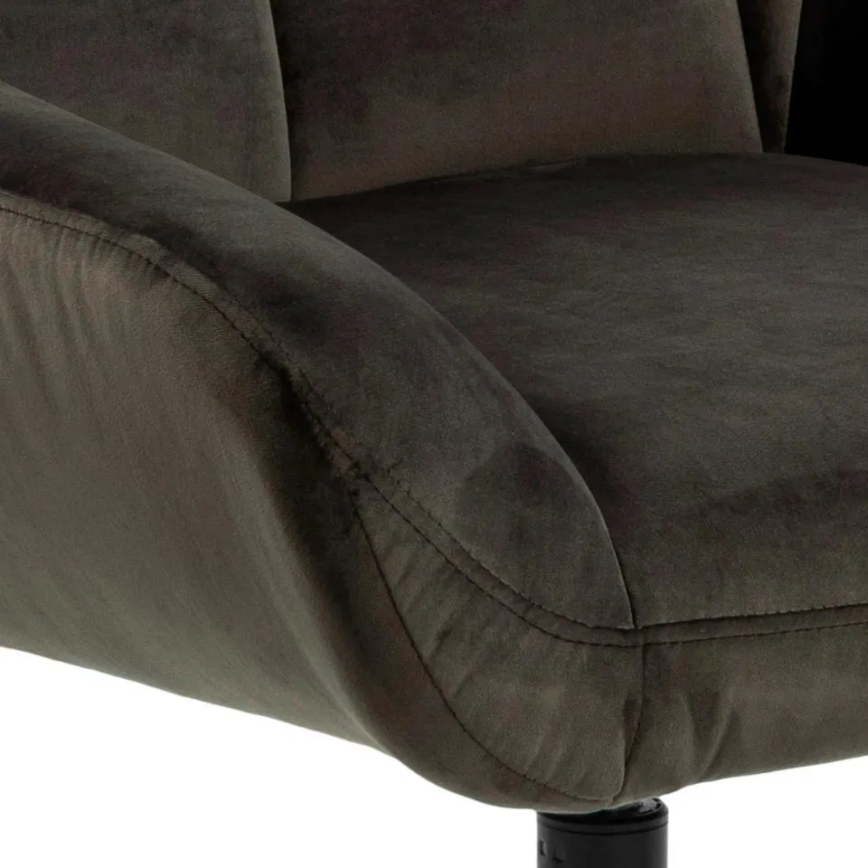 Fotel obrotowy pikowany LUCY Szaro- brązowy - 0000086656