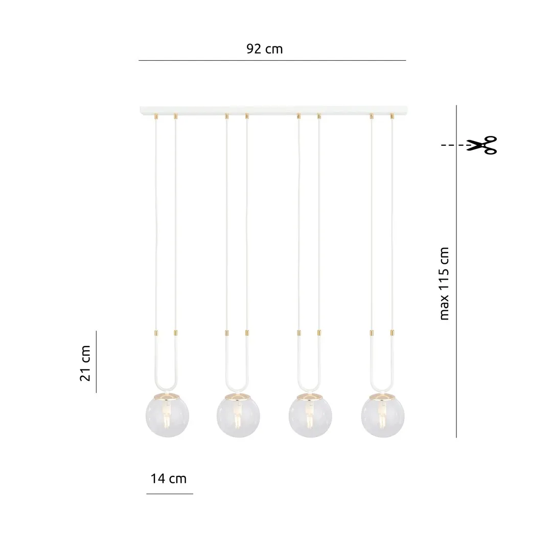 Lampa wisząca GLAM Biały 1116/4 - 1116/4