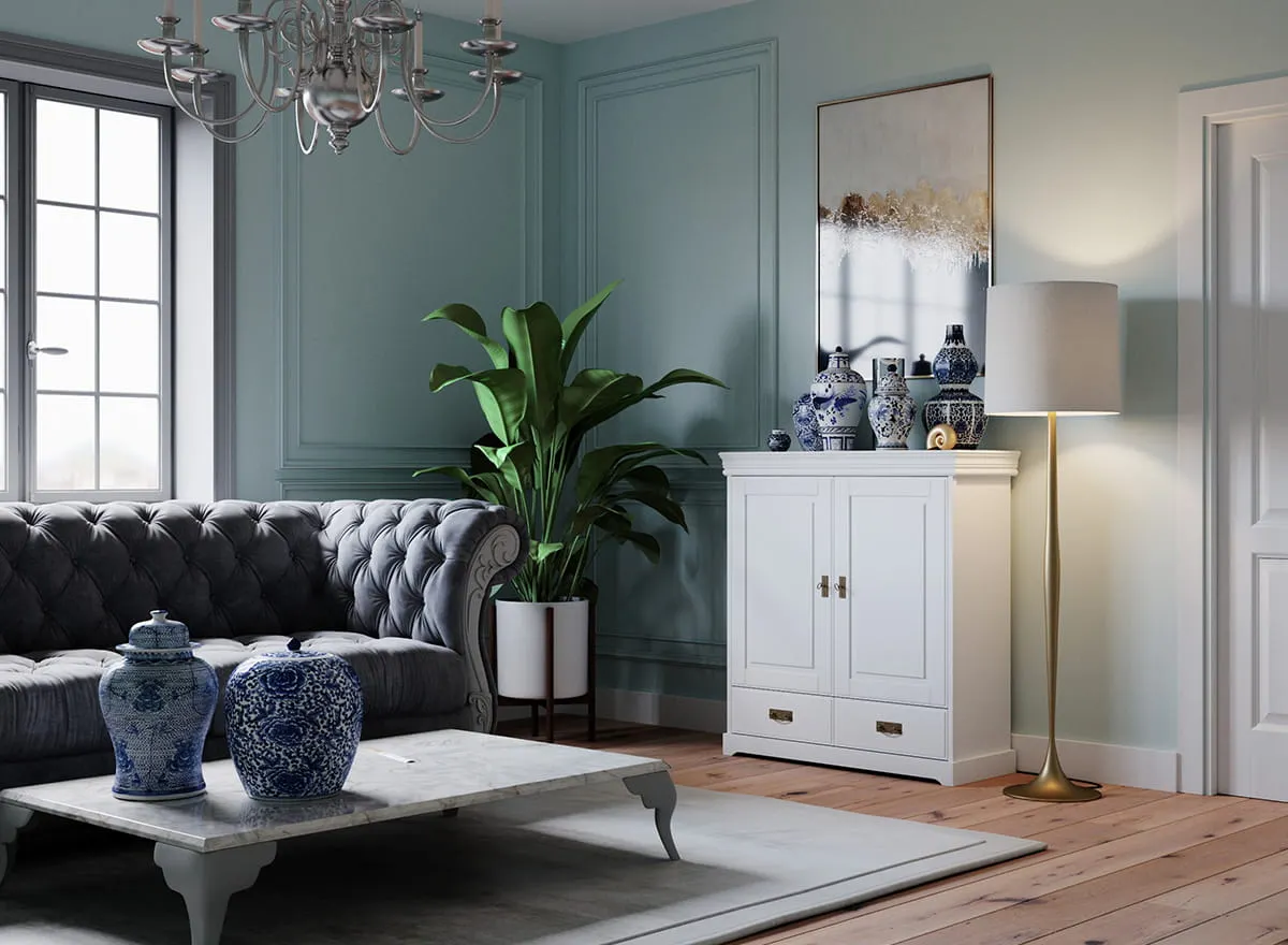 Bieliźniarka 2-drzwiowa z 2 szufladami sosnowa Toskania Biała - PL2015B