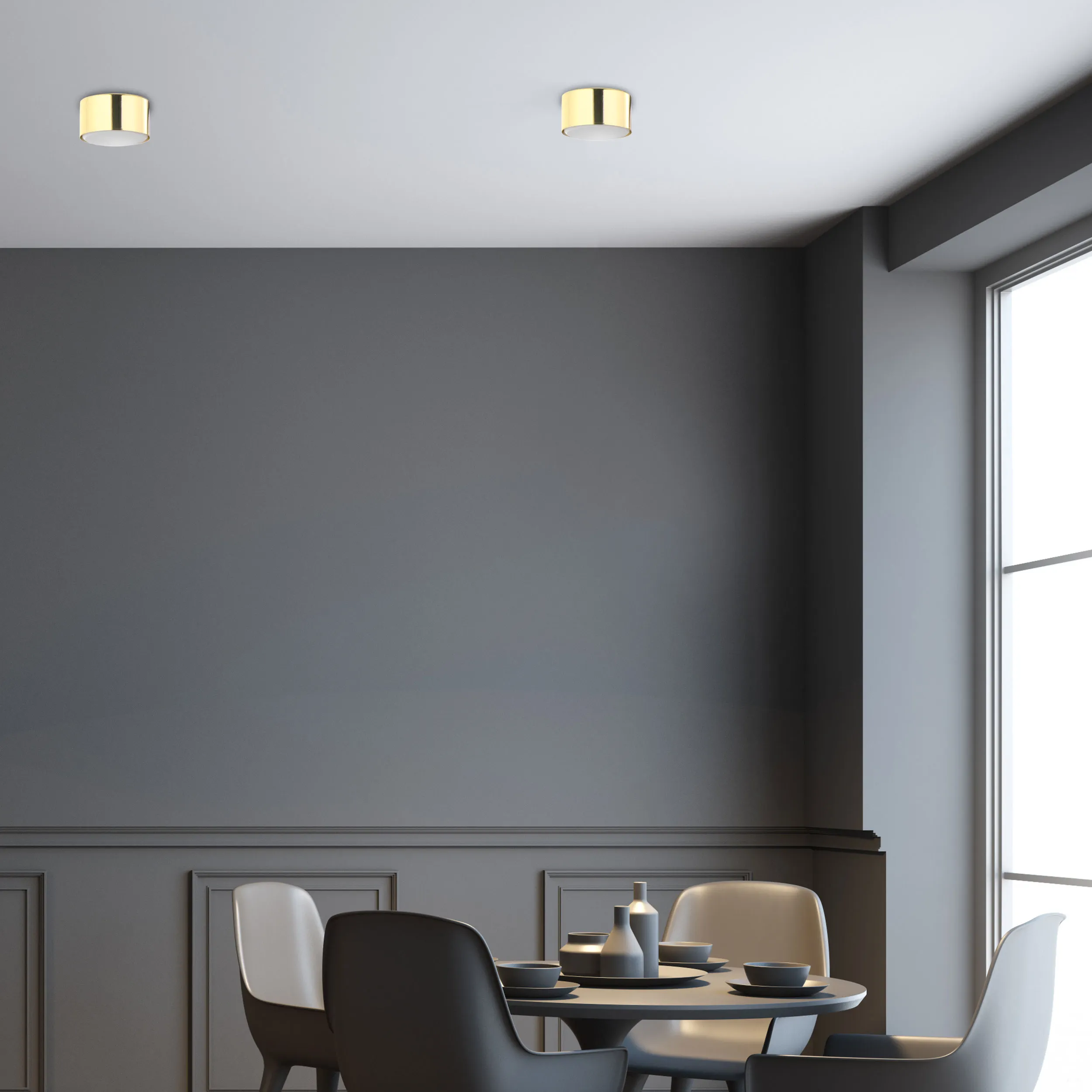 Spot TOP złota z białym kloszem 8x4cm - TK_6096