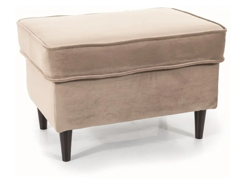 Podnóżek aksamitny RON VELVET ciemnobeżowy