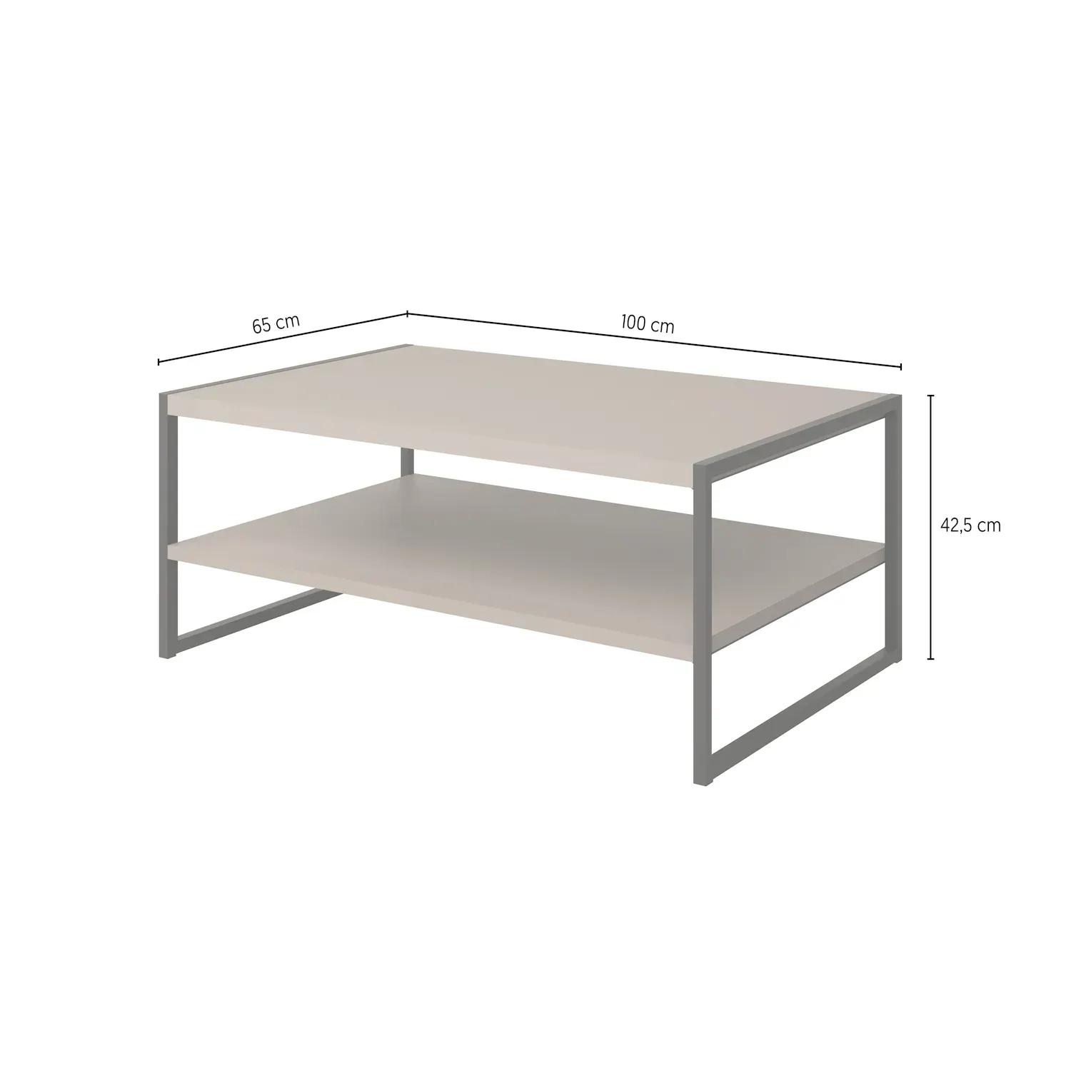 Stolik kawowy z półką EKO 97 dąb wotan czarny - 24N0MJ97