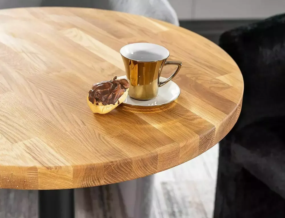 Stół PURO II okrągły lity dąb/czarny 80x80 Signal - PURO2LDCFI80